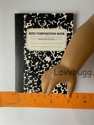 Small Composition Book Notebook for American Girl Doll 18 inch or Wellie Wishers Accessory