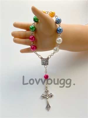 Genuine Lourdes Rosary Mini for American Girl 18 inch Doll First Communion Religious Accessory