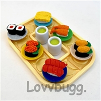 Sushi Restaurant Fun Mini Foods Set for American Girl 18 inch or Wellie Wishers Doll Food Accessory