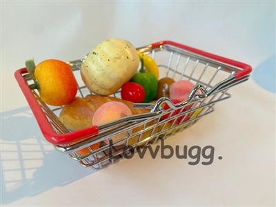 Metal Shopping Basket with Foods