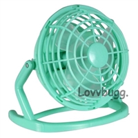 Mini Mint Green Fan Battery Operated for American Girl 18 inch Dollhouse Accessory
