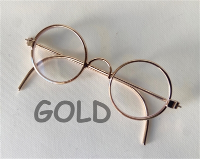 Gold Round Wire Wire Frame Glasses for 18 inch American Girl Doll Accessory