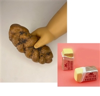 Butter and Whole Wheat Bread / Challah for 18 inch American Girl esp Rebecca Sabbath Doll Food Accessory