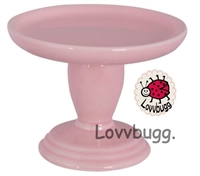 Ceramic Pink Cake Plate Stand for American Girl 18 inch Doll Dishes Accessory