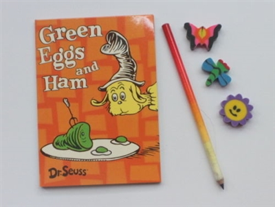 Seuss Green Eggs Notebook Pencil Set for American Girl 18 inch doll School Supplies Accessory