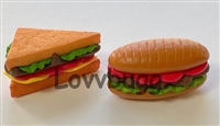 Two Sandwiches--Make Your Own Lunch for Your American Girl 18 inch Doll School Supplies Food Accessory