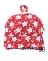 Red Backpack with Stars for American Girl 18 inch or Bitty Baby Doll School Supplies Accessory