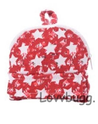 Red Stars Backpack for American Girl 18 inch Doll School Accessory