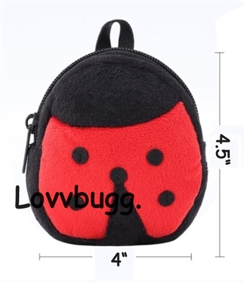 Lovvbugg Ladybug Backpack for 18 inch American Girl or Baby Doll School and Travel Accessory