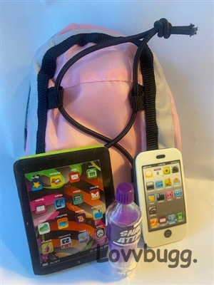 Backpack Set with Computer Phone for American Girl 18 inch Doll School Supplies Accessory