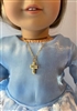 Gold Open Cross Necklace for 18 inch American Girl Doll Jewelry Accessory