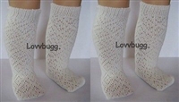 2 Pairs Ivory Lattice Socks