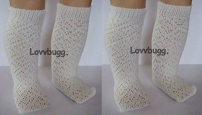 2 Pairs Ivory Lattice Socks