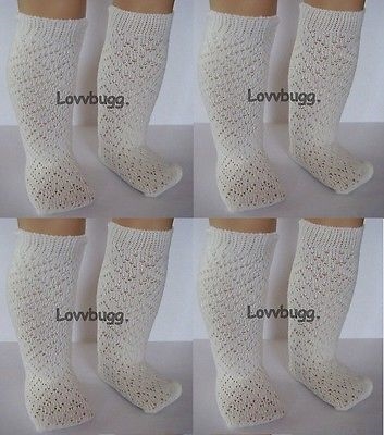 4 Pairs Ivory Lattice Socks