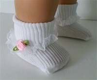 Lace Socks with Pink Rose