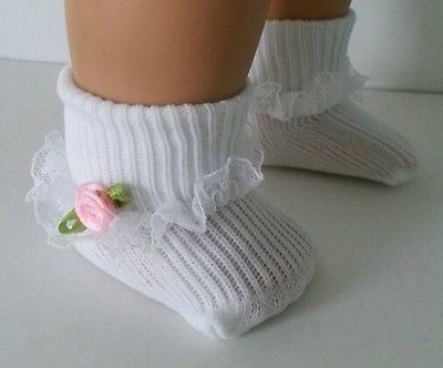 Lace Socks with Pink Rose