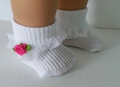 Lace Socks w Hot Pink Rose