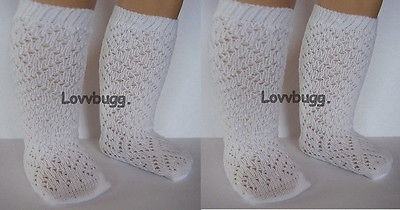 2 Pairs White Lattice Socks