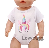 Unicorn Onesie for Bitty Baby 15 to 18 inch Doll Clothes Accessory