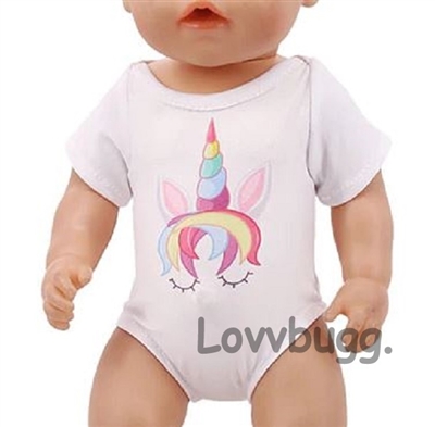 Unicorn Onesie for Bitty Baby 15 to 18 inch Doll Clothes Accessory