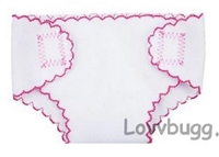 Nice Pink-Trim Diaper for Bitty Baby Born 15 to 18 inch Dolls