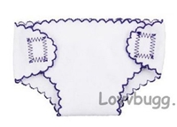Purple Trim Diaper for Bitty Baby Born 15 to 18 inch Dolls