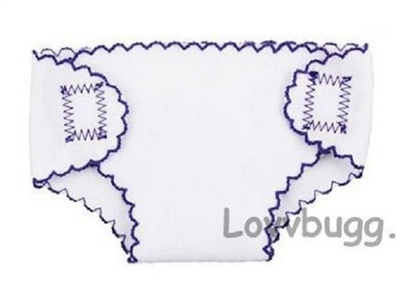 Purple Trim Diaper for Bitty Baby Born 15 to 18 inch Dolls