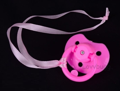 Bright Pink Pacifier Dummy for Bitty Baby Born Doll Accessory