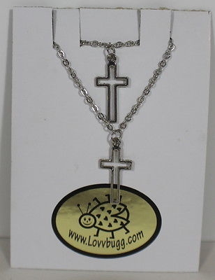 Silver Open Cross Necklaces