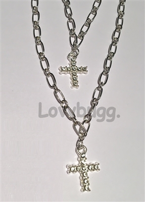 Diamond Cross Necklaces April Clear Birthstone