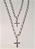 September Cross Necklaces Sapphire Blue Birthstone