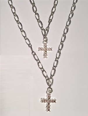 October Cross Necklaces Pink Birthstone