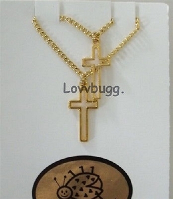 Gold Open Cross Necklaces