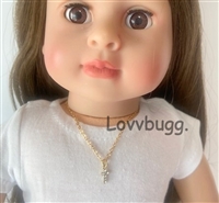 Dainty Diamonds Cross Necklace Jewelry for American Girl 18 inch Doll Jewelry Accessory