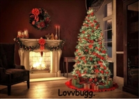 Victorian Christmas Fireplace Scene to Use with for American Girl 18 inch Dolls like Samantha Settings Playscape and Accessory