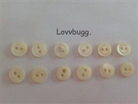 Lovvbugg 12 Mini Mother of Pearl Buttons for American Girl 18 inch Doll Clothes Sewing Accessory