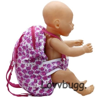 Kid-size Backpack Hot Pink Flowers