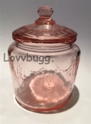 Pink Depression Glass Cookie Jar