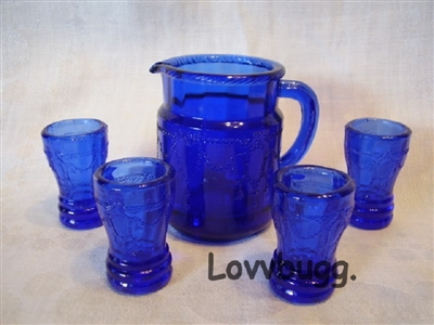 Blue Princess Depression Glass Drinks Set