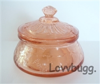 Pink Cookie Jar Depression Glass Mini Reproduction for American Girl 18 inch Doll Food Accessory