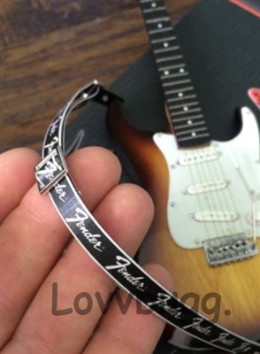 Fender Black Guitar Strap Mini Instrument Doll Accessory