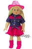 Line Dancing HP & Denim Cowgirl Skirt Set for American Girl 18 inch or Baby Doll Clothes