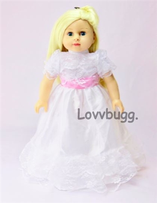 Bride Baptism or Communion Dress for  American Girl 18 inch or Baby Doll Clothes