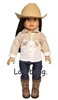 Complete Tan Cowboy Jeans Set for 18 inch American Girl or Boy Doll Clothes