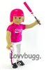 Baseball Uniform for American Girl 18 inch Doll Clothes with Bat, Ball, Helmet