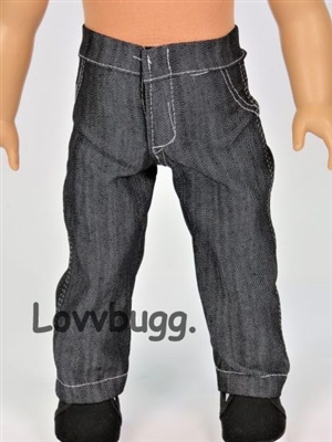 Dark Wash Jeans for American Girl or Boy 18 inch Doll Clothes
