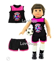 Soccer Girl Uniform for American Girl 18 inch or Bitty Baby Born Doll Clothes