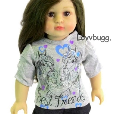 Best Friends Horse T Shirt for American Girl 18 inch Doll Clothes