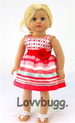 Bright Stripes and Dots Dress for American Girl 18 inch Doll Clothes Maryellen