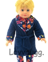 Sports Robe (matches Pajamas) for American Girl 18 inch or Boy Logan or Baby Born Doll Clothes